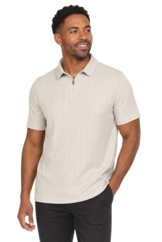 Men's Premium Stylish Polo Shirt with Modern Textured Pattern and Zipper Neckline - Especially Yours