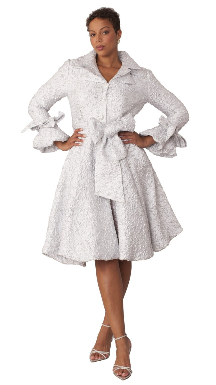 Brocade Bell Sleeve Coat Dress - 9756 - Especially Yours