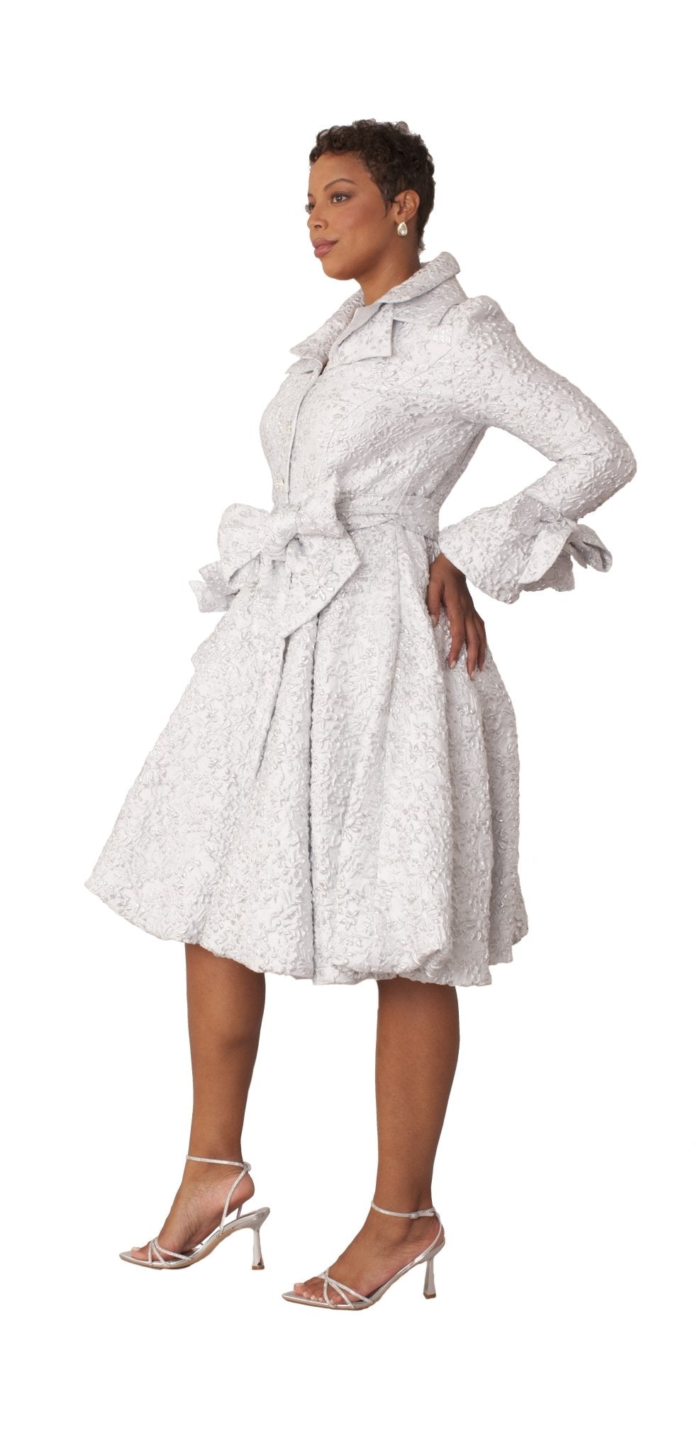 Brocade Bell Sleeve Coat Dress - 9756 - Especially Yours