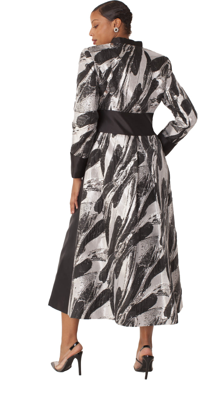 Brocade Clergy Robe with Cross Brooch for Women – 4821