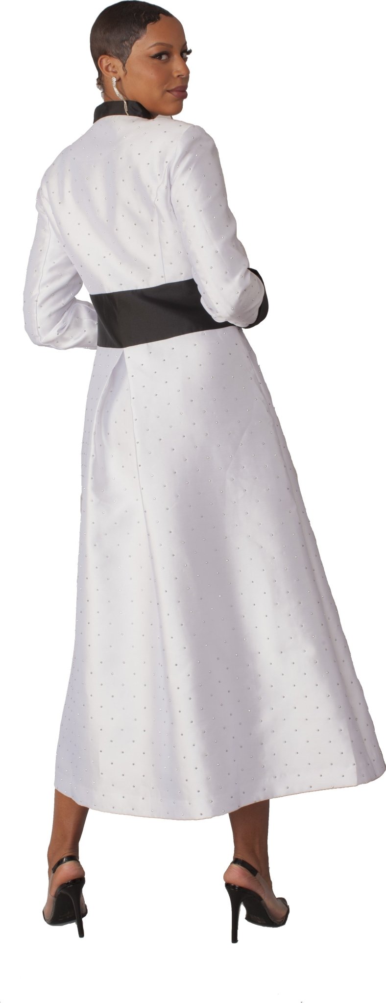 Plus Size Rhinestone Button Preaching Robe with Studded Detailing - 4816W - Especially Yours
