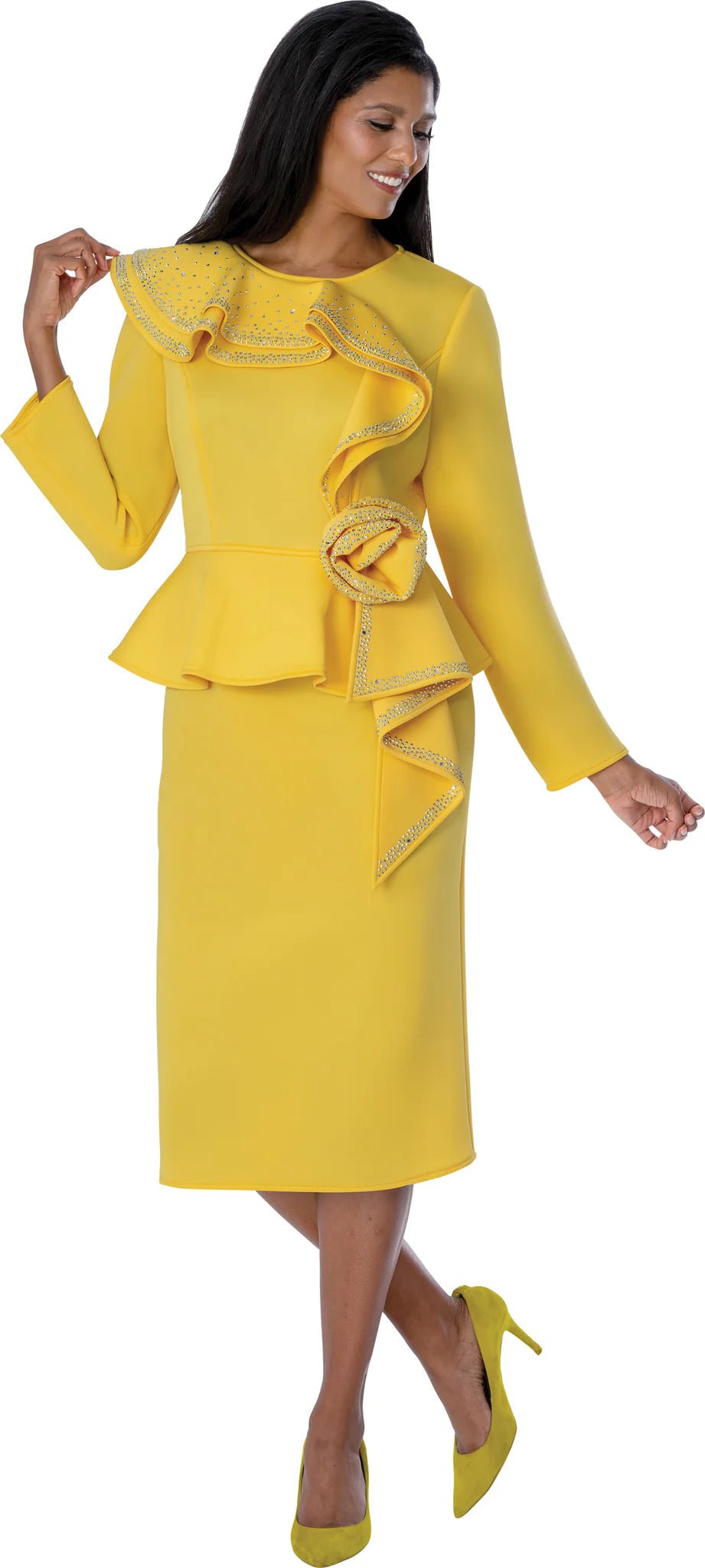 2pc High Quality Scuba Women's Church Dress With Elegant Perfected Rose SL600461 - Especially Yours