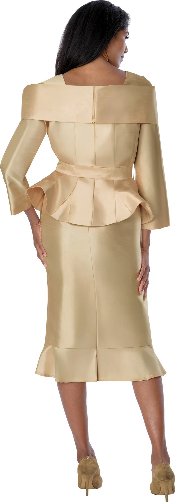 2pc Silk Look Church Suit With Grommets SL600932 - Especially Yours