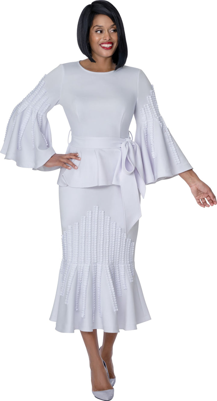 2pc Scuba Knit Church Dress With Flare Sleeves SL601012 - Especially Yours