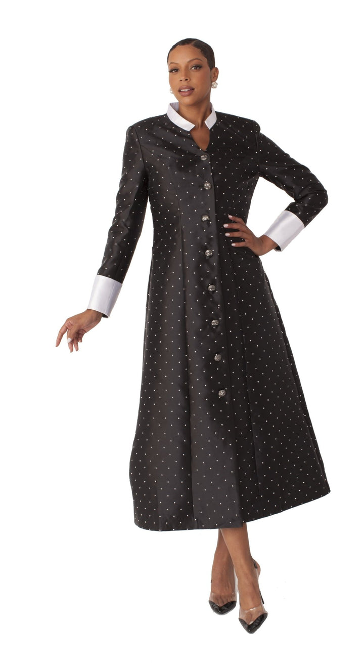 Women's Rhinestone Button Preaching Robe with Studded Detailing - 4816 - Especially Yours