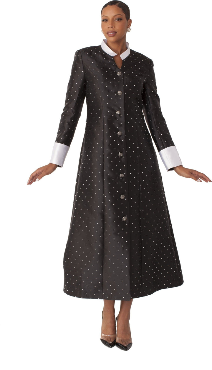 Plus Size Rhinestone Button Preaching Robe with Studded Detailing - 4816W - Especially Yours