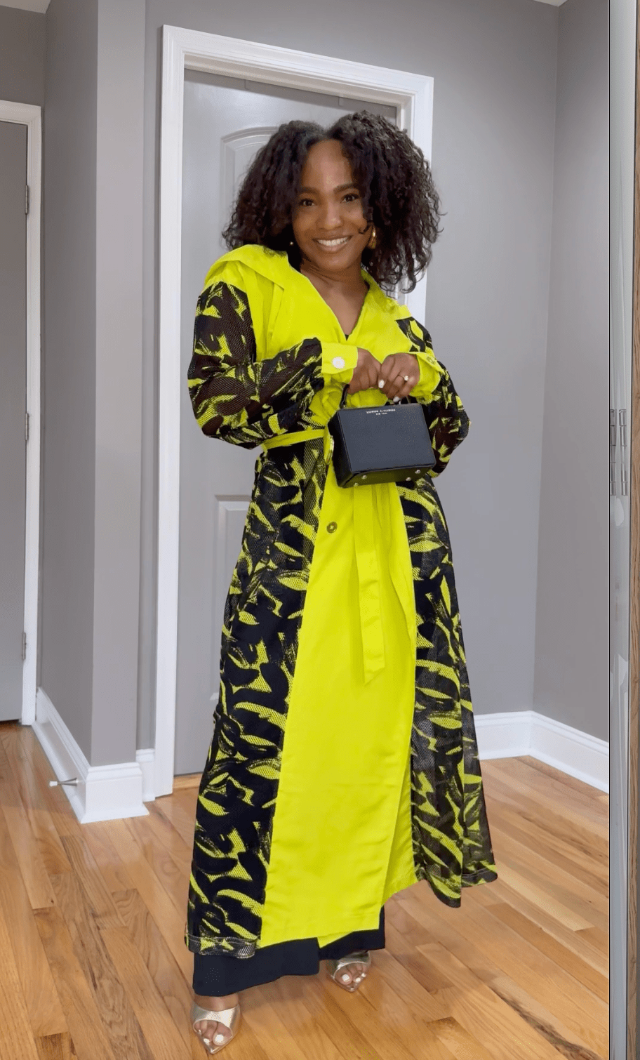 Lime Punch Green Mesh Trench Coat - Especially Yours