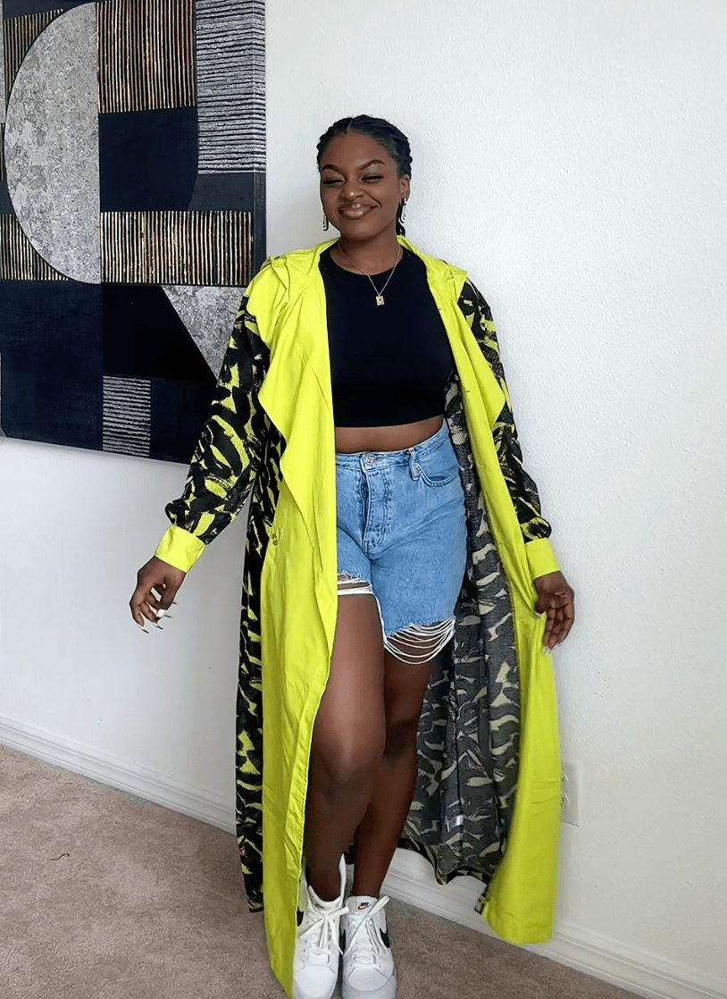 Lime Punch Green Mesh Trench Coat - Especially Yours