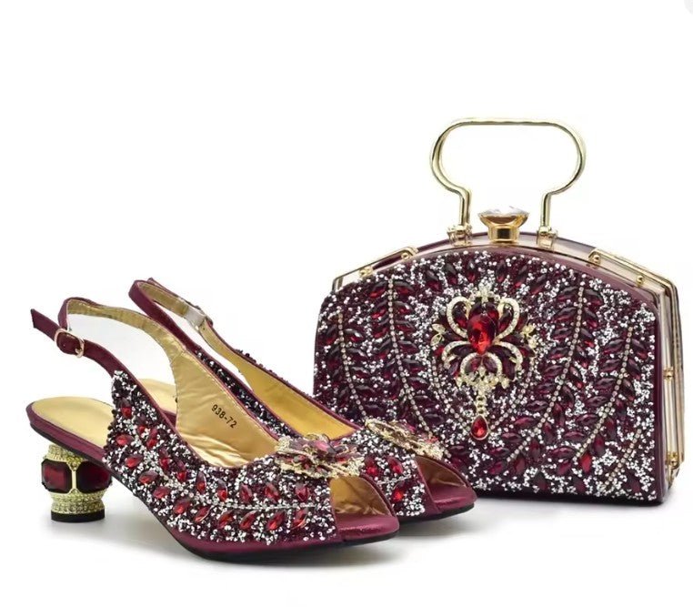 Latest Italian Shoes and Matching Bag Set ED201 - Especially Yours