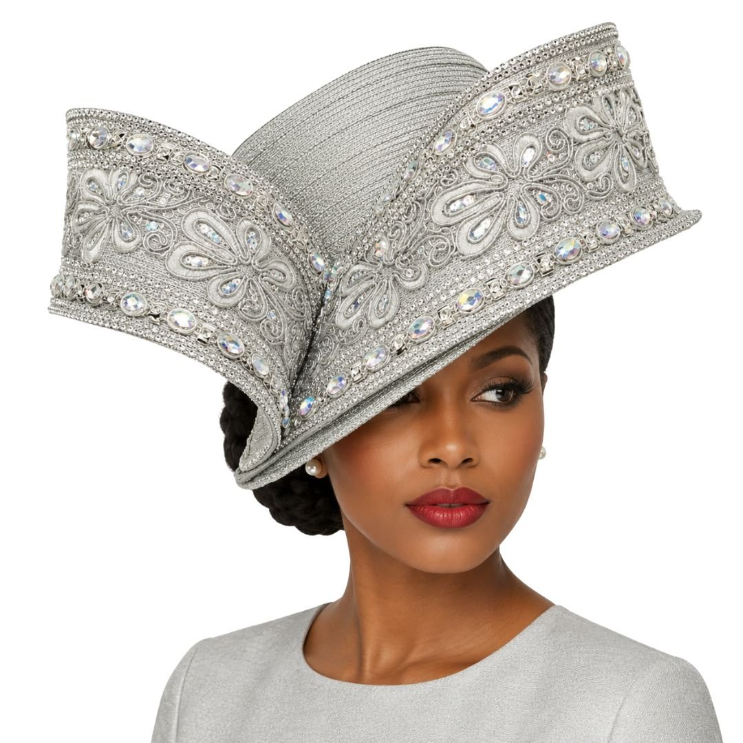 Layla Crystal Sculptural Church Hat - Whittall & Shon - Especially Yours