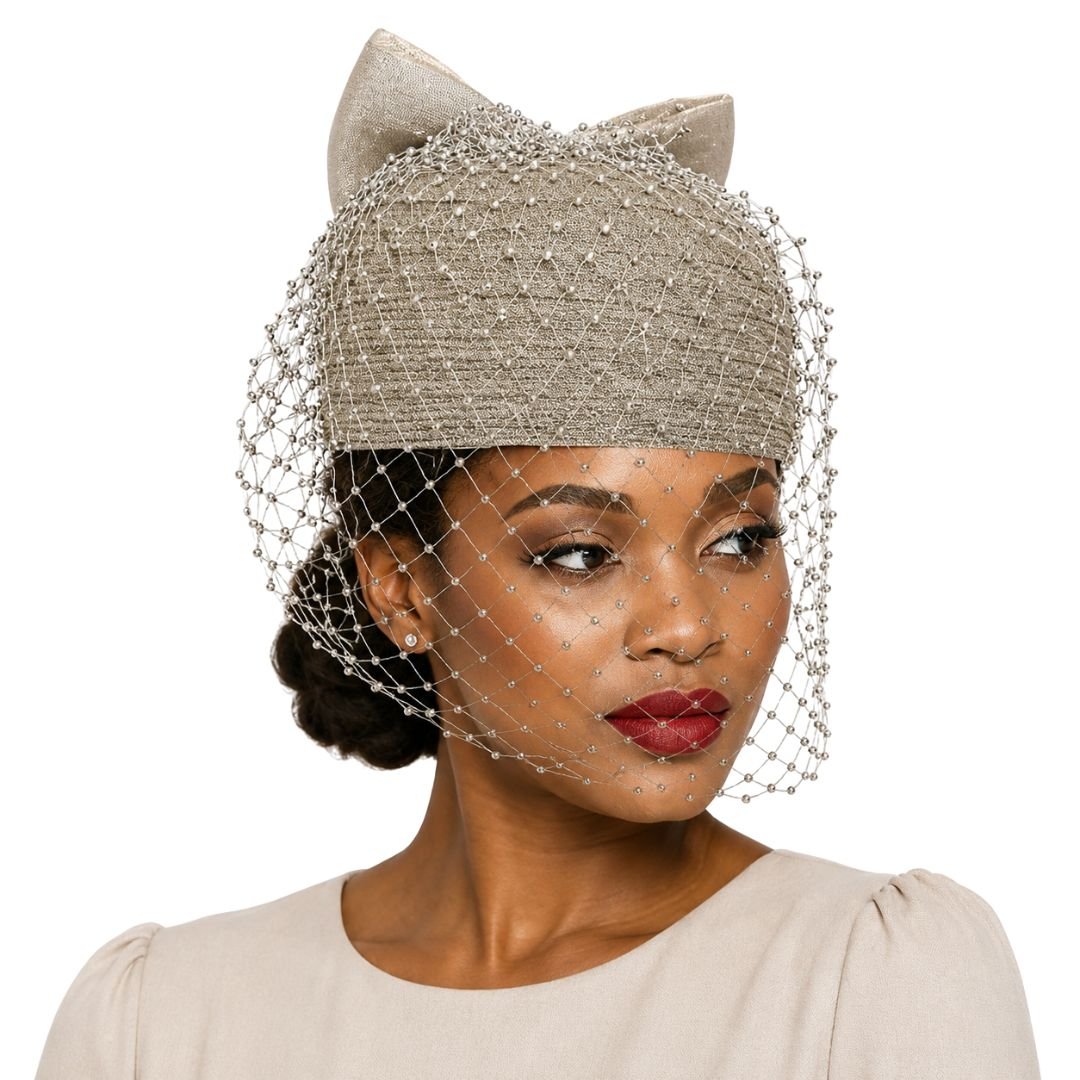 Genie Crystal Veil Bubble Cap Church Hat - Whittall & Shon - Especially Yours