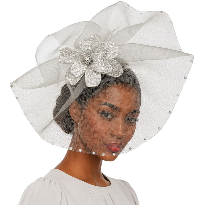 Deena Crystal Flower Illusion Pinwheel Fascinator - Whittall & Shon