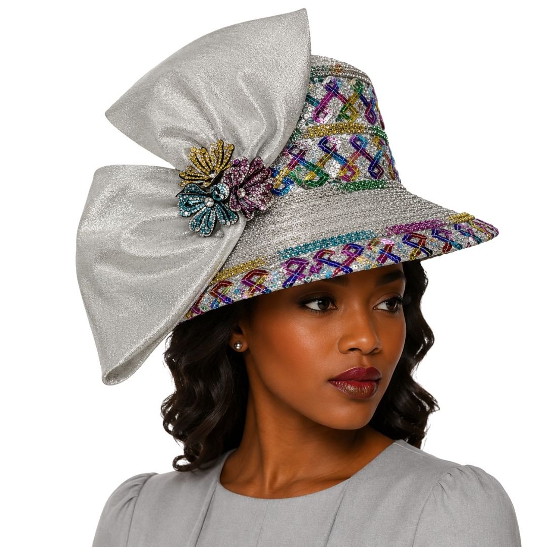 Bijoux Sequin Bow Church Hat by Whittall & Shon - Especially Yours