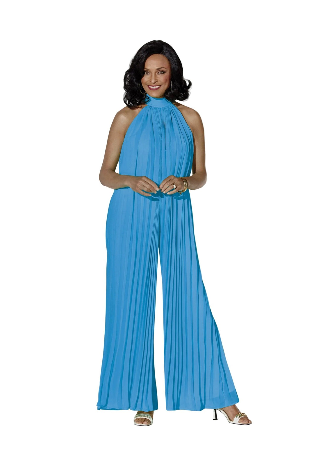 Pleated Halter-Neck Jumpsuit by Studio EY