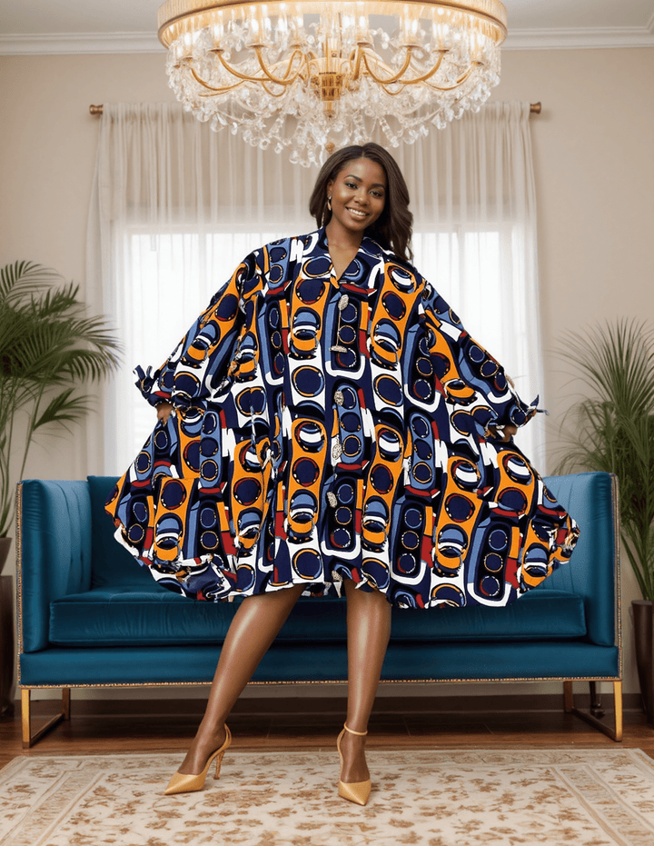 Veronica's Big Button Authentic African Tunic Dress