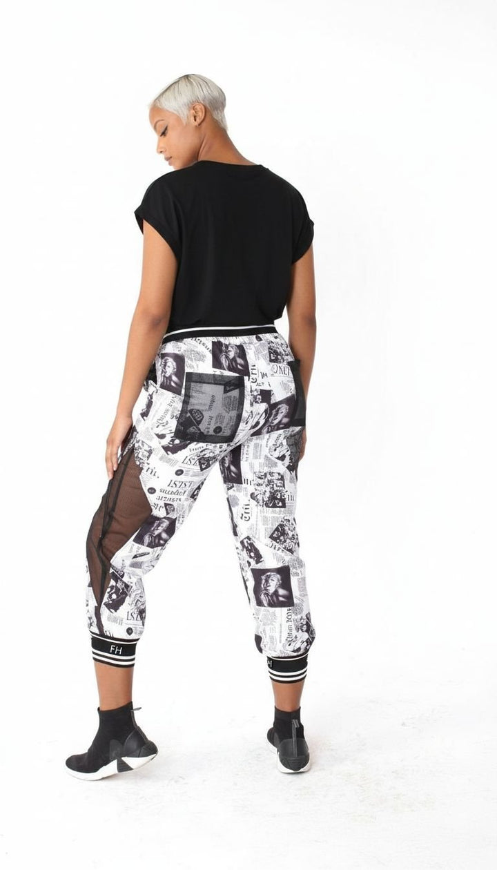 Printed Mesh Patchwork Joggers - 81856 - Especially Yours