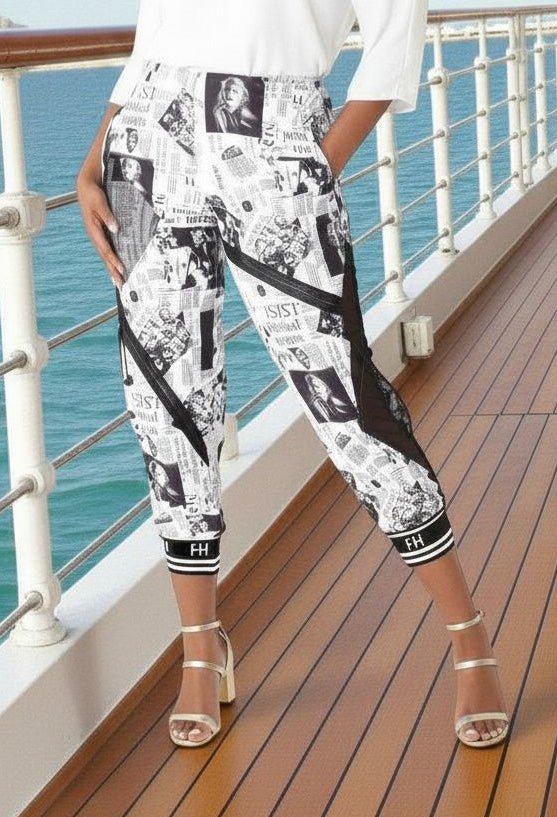Printed Mesh Patchwork Joggers - 81856 - Especially Yours