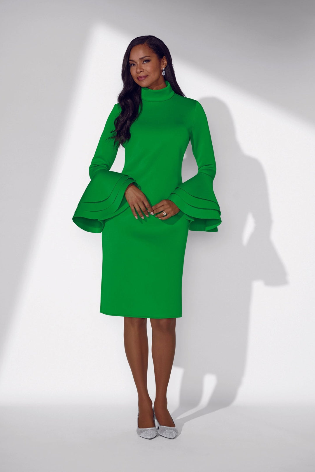 TWO - TONE KNIT CAPE DRESS - Especially Yours