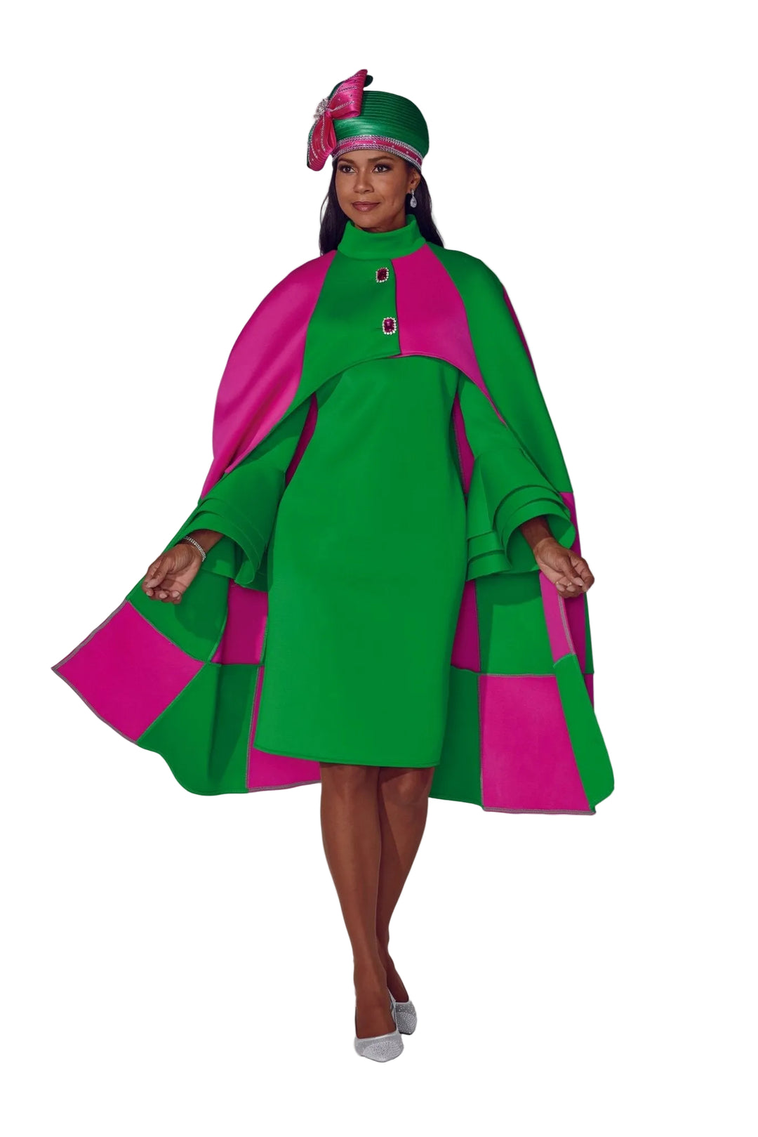 Two-Tone Knit Cape Dress by EY Boutique Two-Tone Knit Cape Dress by EY Boutique