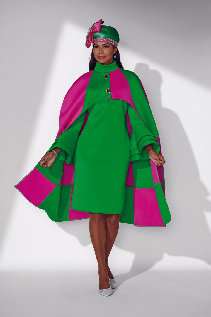 TWO - TONE KNIT CAPE DRESS - Especially Yours