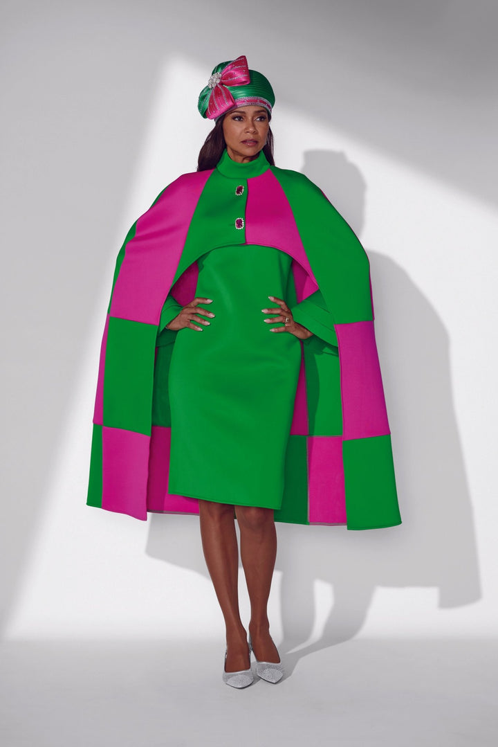 TWO - TONE KNIT CAPE DRESS - Especially Yours