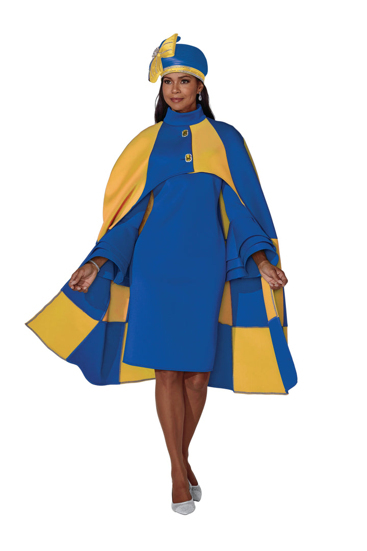 TWO - TONE KNIT CAPE DRESS - Especially Yours