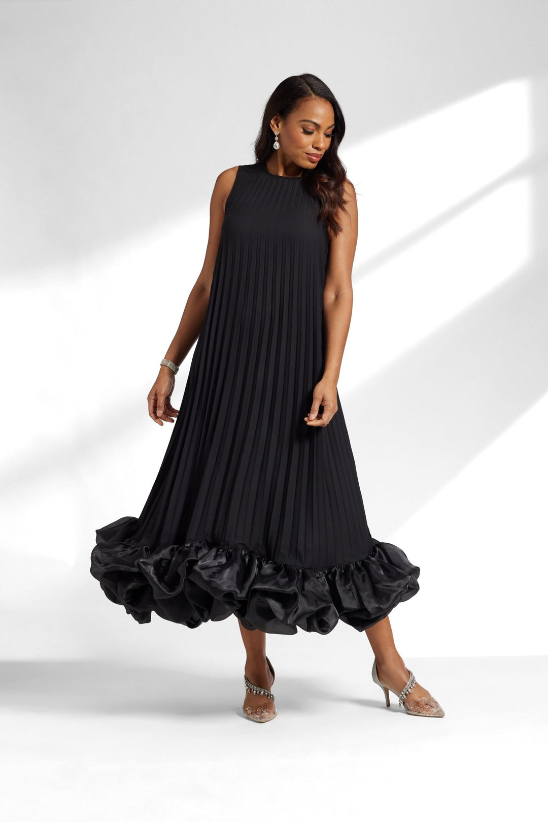 Pleats N Ruffles Maxi Dress - Especially Yours