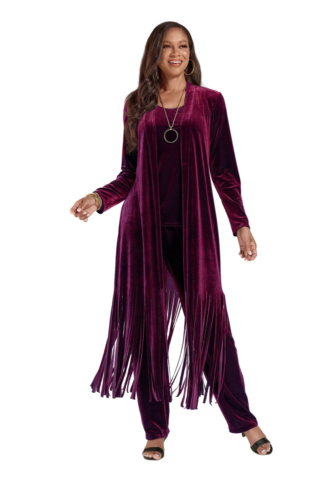 BEYOND THE FRINGE VELVET PANTSET - Especially Yours