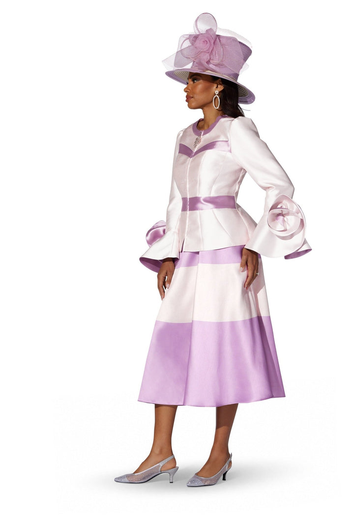 Stripe Bloom Cuffs Suit by EY Boutique