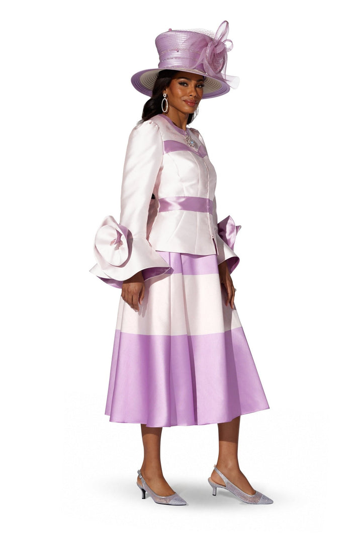 Stripe Bloom Cuffs Suit by EY Boutique