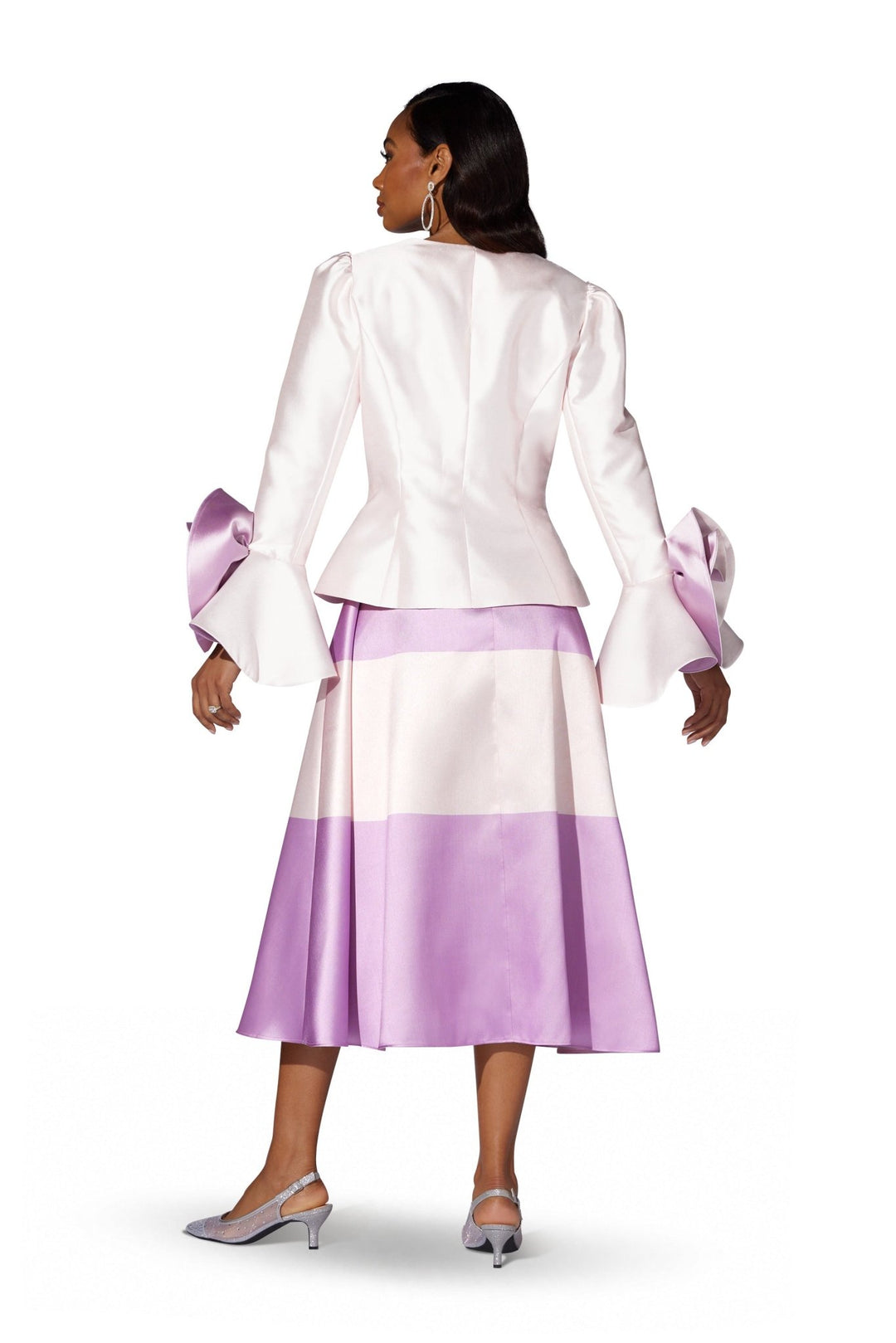 Stripe Bloom Cuffs Suit by EY Boutique