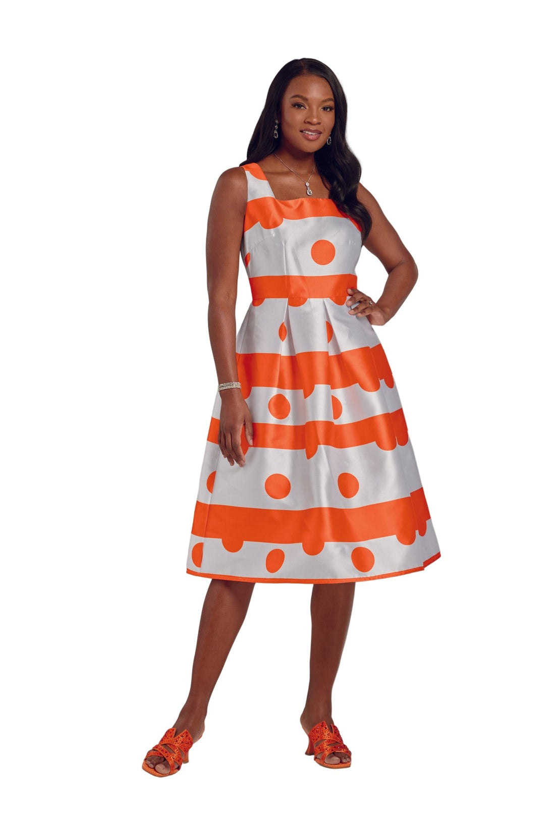 On the Dotted Line Fit - and - Flare Midi Dress by EY Boutique - Especially Yours