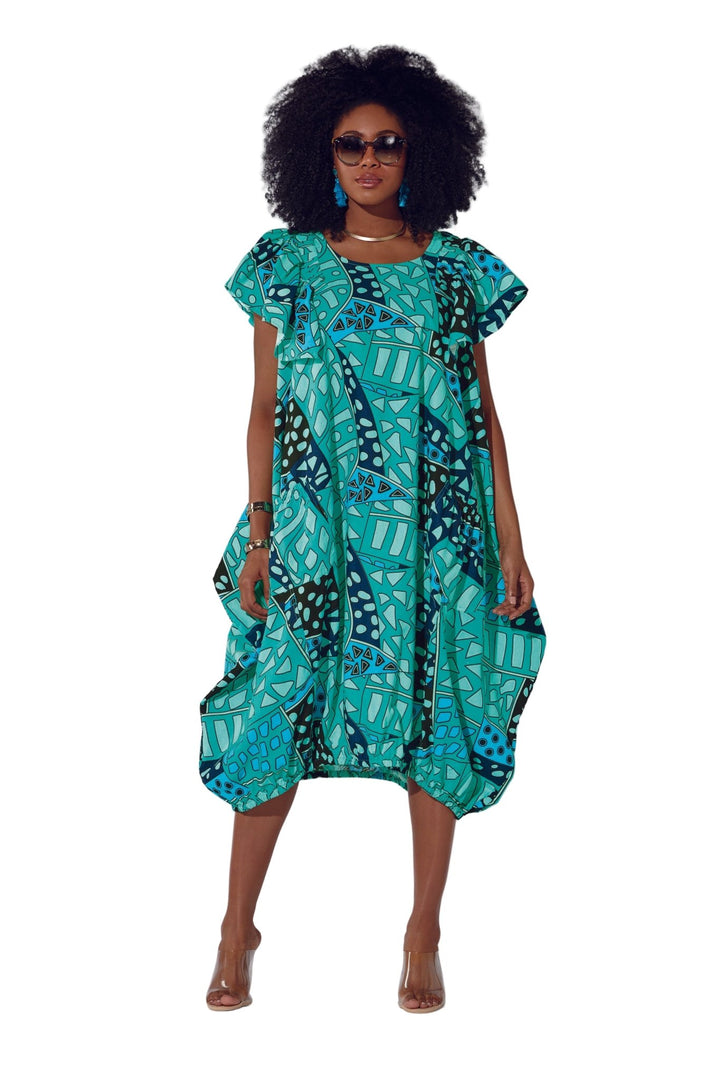 Caribbean Dream Balloon - Hem Pocket Dress by Studio EY - Especially Yours