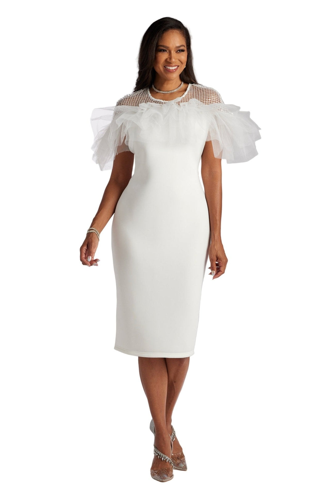 mother of the bride dresses with empire waist Empire Waist V-Neck Open Back Satin Tea Length Mother of the Bride Dress