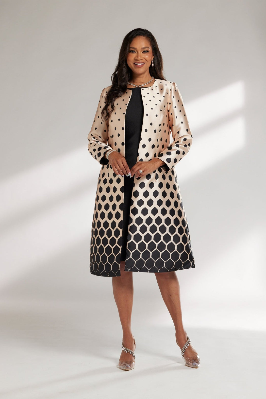 MODERN GEO PRINT JACKET DRESS - Especially Yours