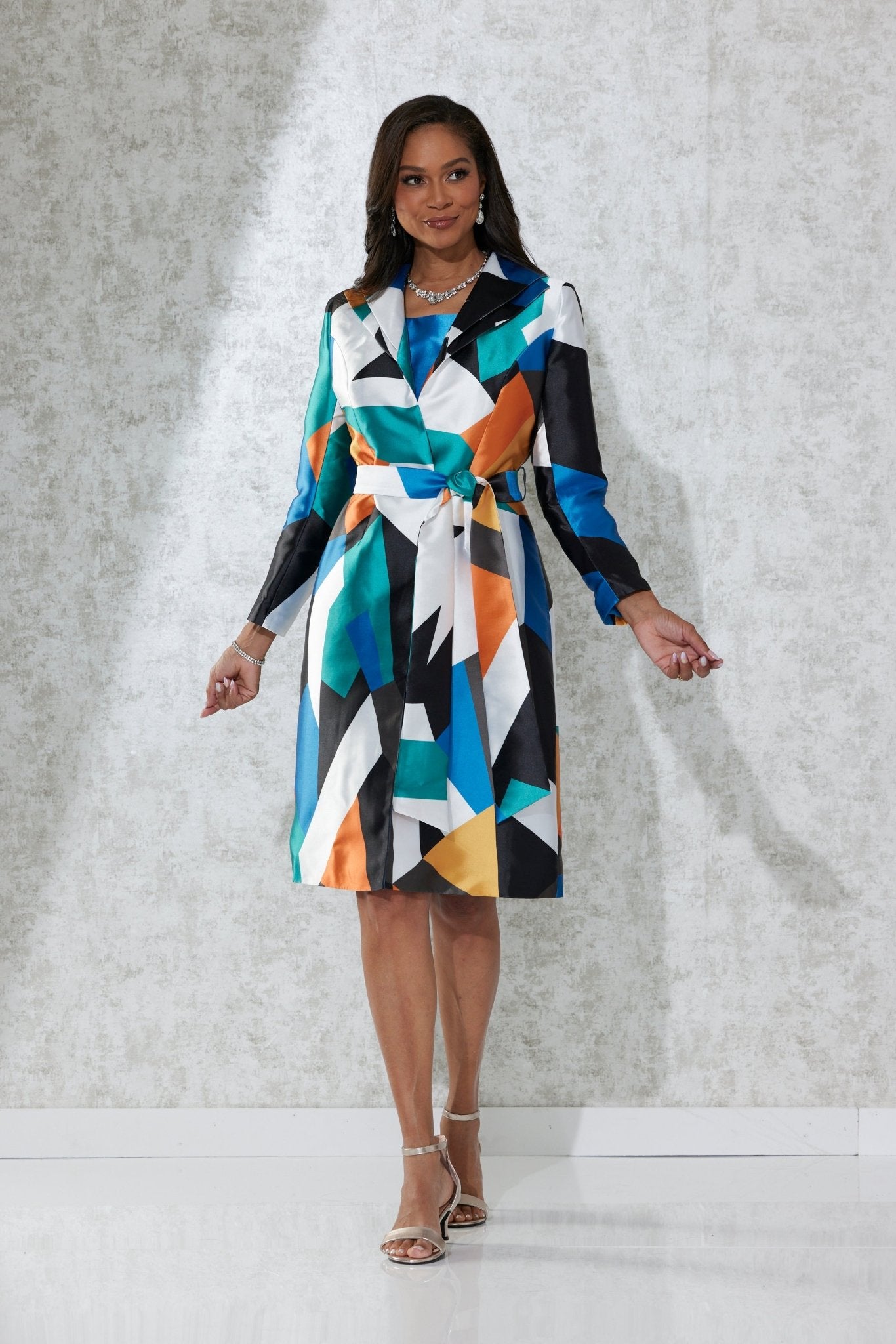 Abstract Track Jacket Dress for African American Women