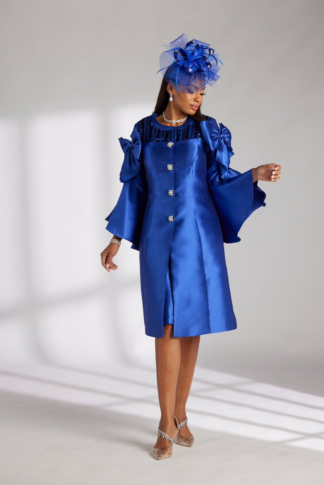 Cascade of Sleeves Jacket Dress by EY Boutique Royal U0753 / 18 Cascade of Sleeves Jacket Dress by EY Boutique Royal U0753 / 18