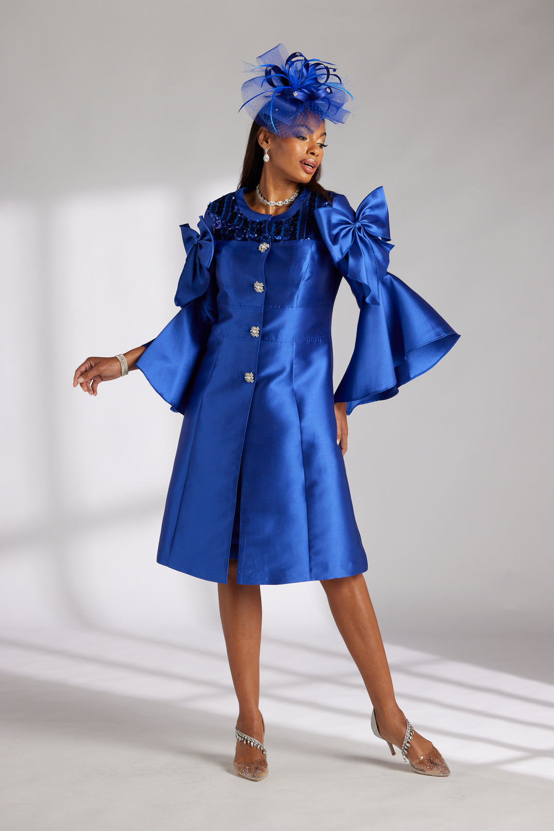 Cascade of Sleeves Jacket Dress by EY Boutique Royal U0753 / 18 Cascade of Sleeves Jacket Dress by EY Boutique Royal U0753 / 18