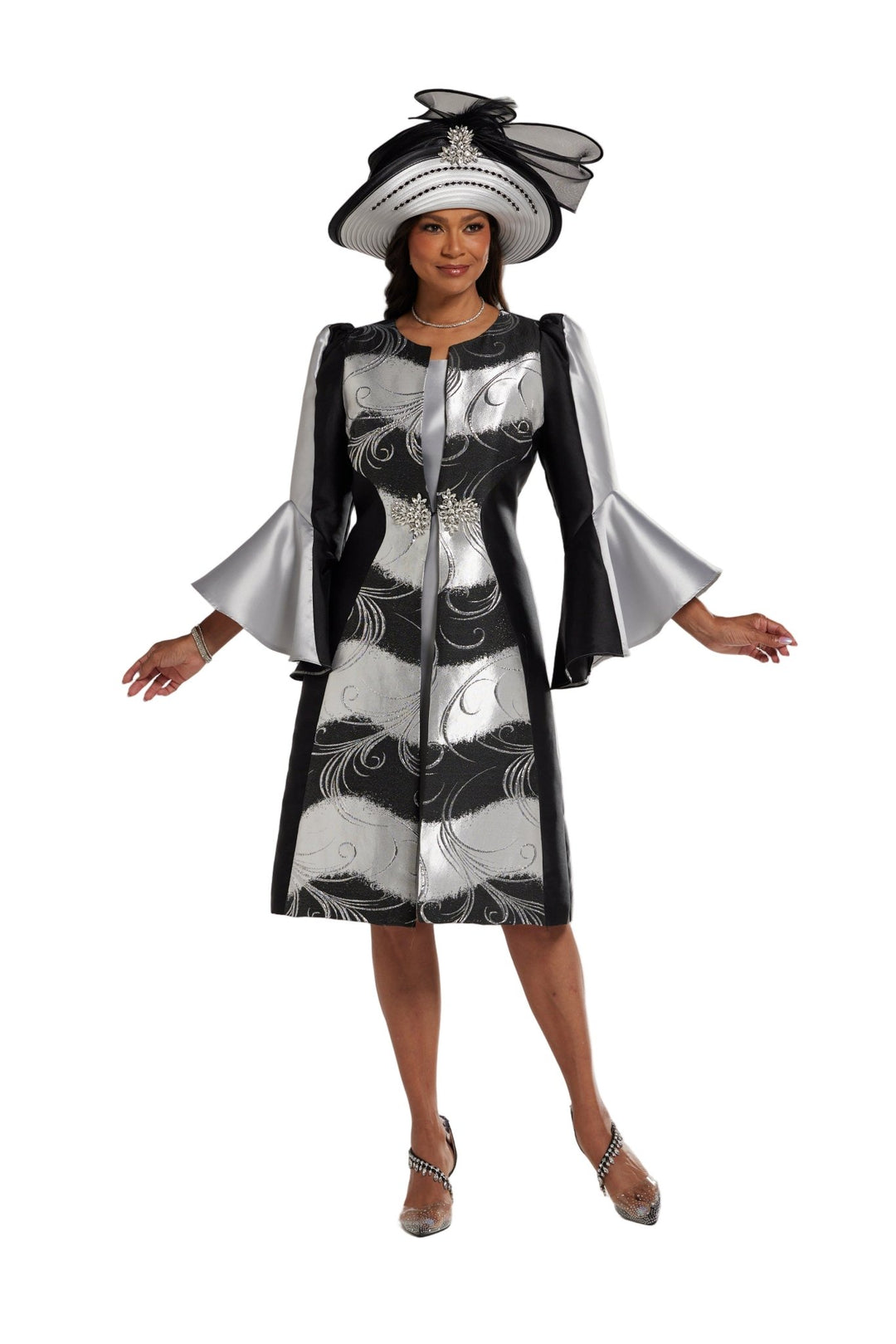 MAKE A STATEMENT JACKET DRESS - Especially Yours Silver Black U0766 / 20W MAKE A STATEMENT JACKET DRESS - Especially Yours Silver Black U0766 / 20W