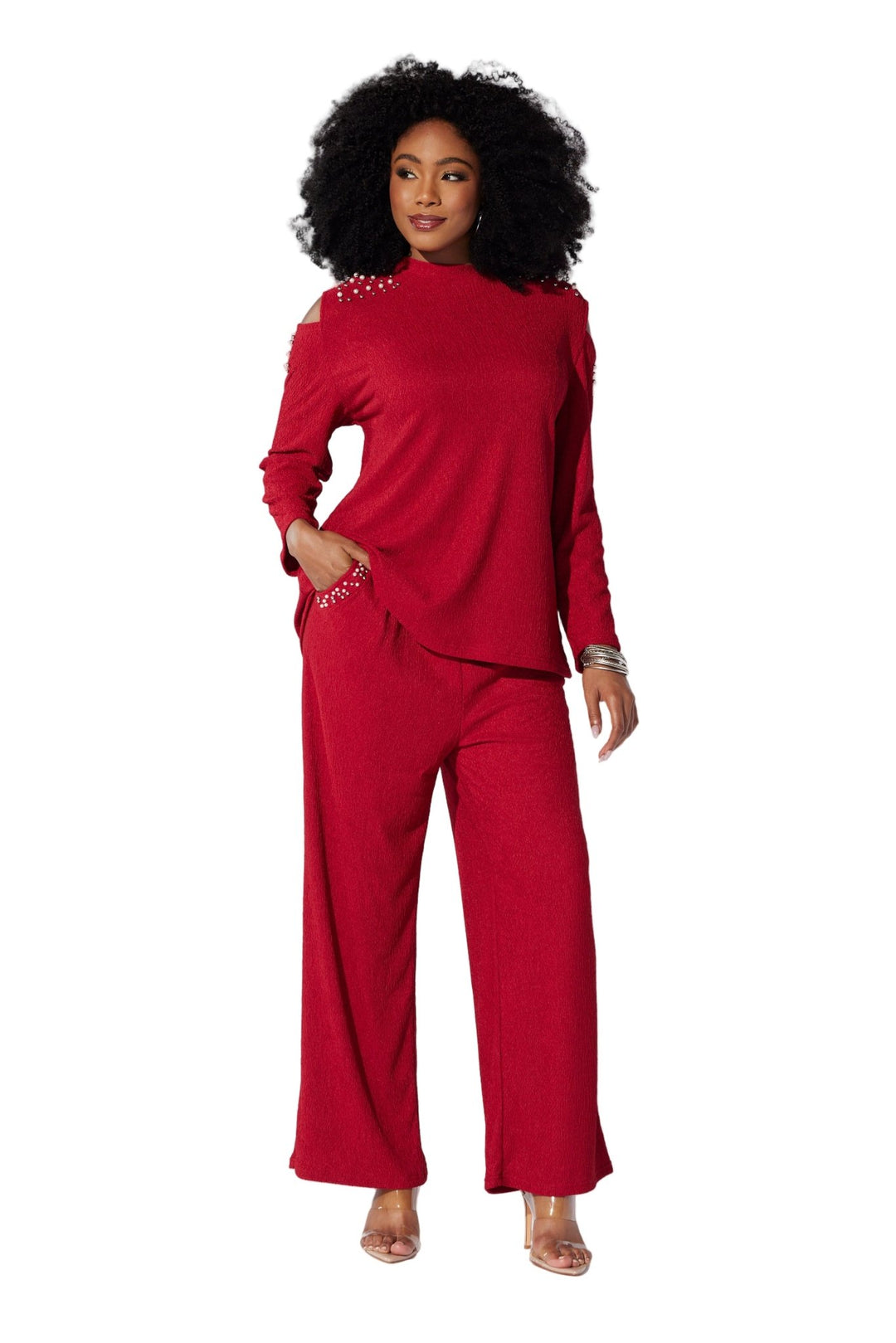 Chic Cold Shoulder Pantset - Especially Yours