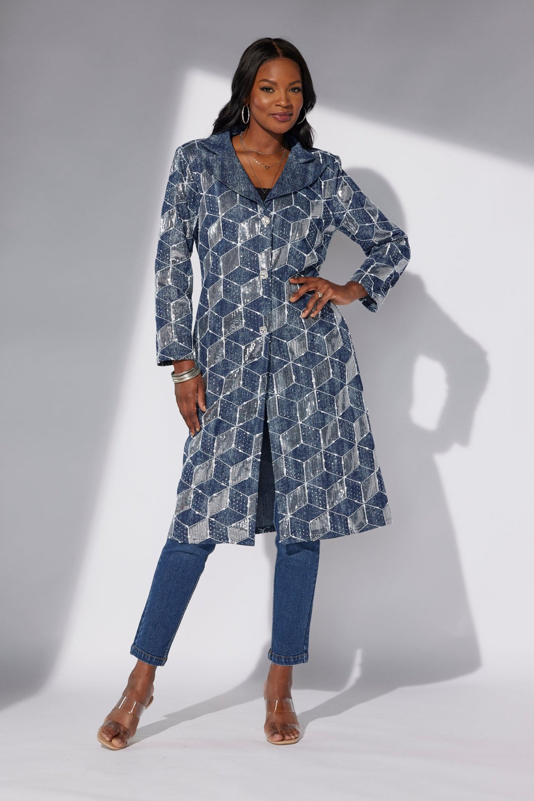 DENIM GOES GLAM SEQUINED JACKET - Especially Yours