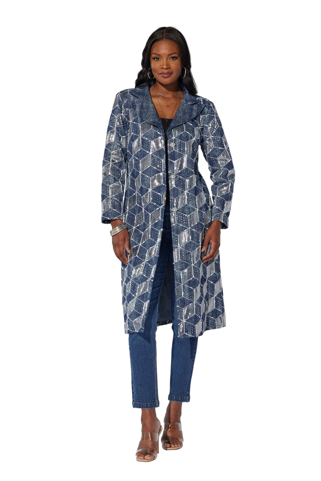 DENIM GOES GLAM SEQUINED JACKET - Especially Yours