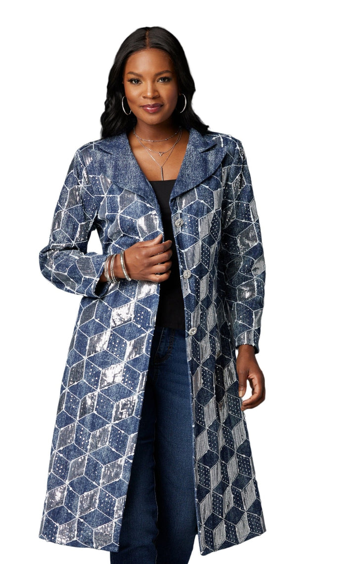 DENIM GOES GLAM SEQUINED JACKET - Especially Yours