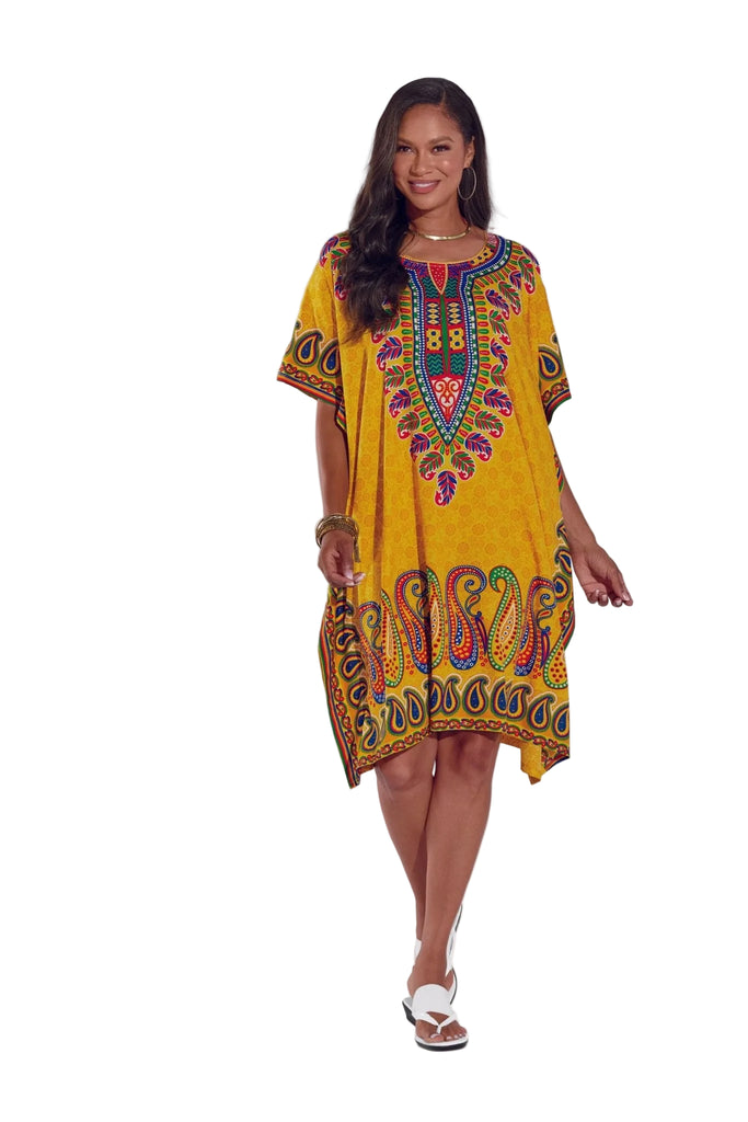 Microfiber Short Caftan | Lightweight Tribal Print Caftan Dress for Women Especially Yours Microfiber Short Caftan | Lightweight Tribal Print Caftan Dress for Women Especially Yours