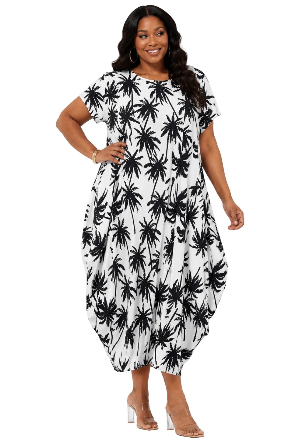 Palm Tree Print Maxi Dress