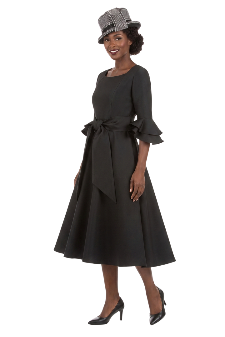 1pc Silky Twill Fit&Flare Drs w/ Belt