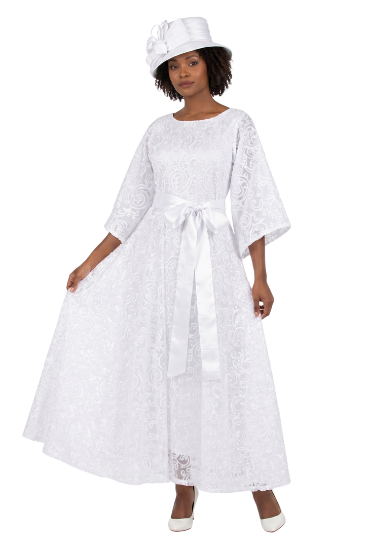 2pc Lux Lace Dress w/ Belted Lace Cape-Plus
