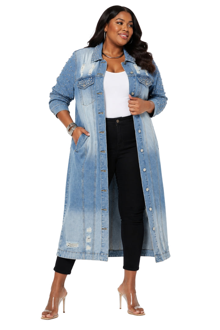 Studded Denim Duster by Studio EY