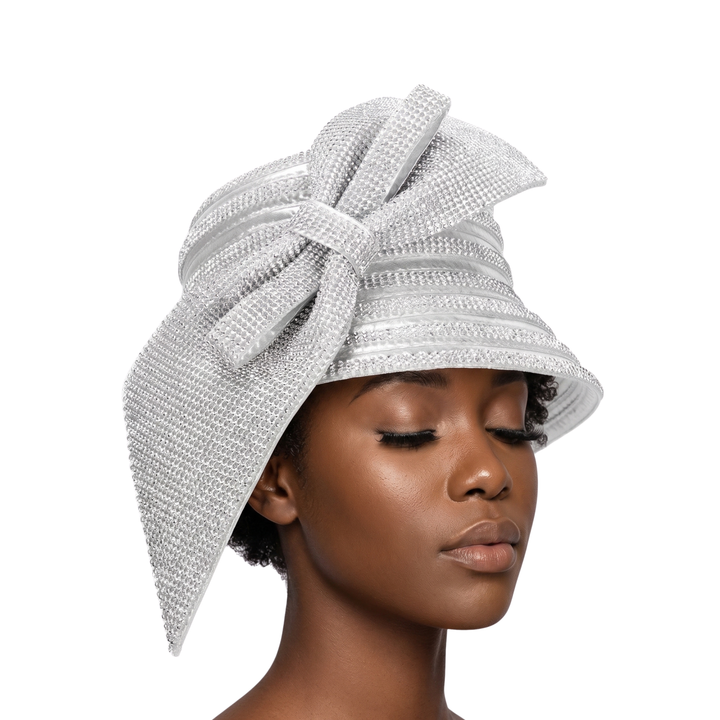 METALLIC OVSZ BOW STRIPED HAT