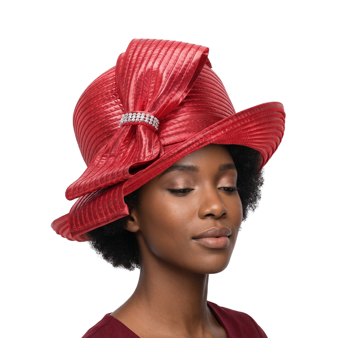 MED BRIM METALLIC RIBBON HAT